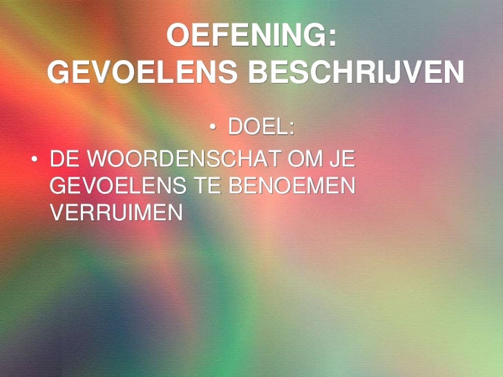 gevoelens uiten oefening